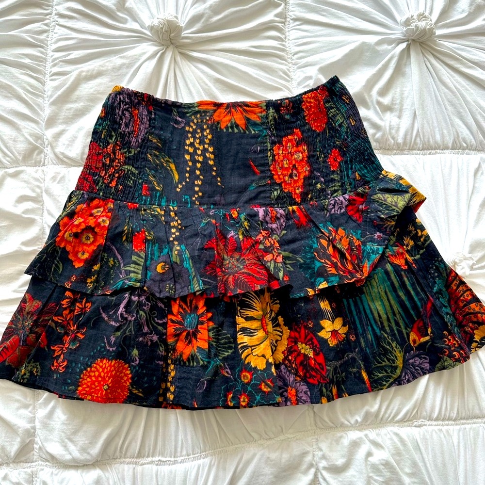 French Connection / FCUK Floral Mini Skirt with Ruffles - Size 2